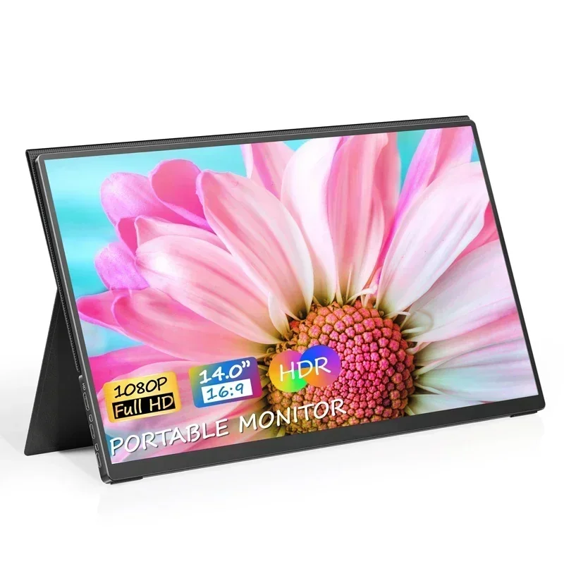 14.0 100% sRGB IPS FHD 1920x1080 Portable Monitor PC Laptop Switch PS5/4 HDR LCD Mobile Monitor HDMI Type-C Display Raspberry pi