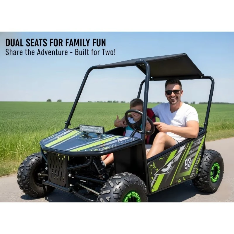 High Shock Absorption Sunshade Canopy Parent-child Interactive Amusement Car Full-Terrain Mountain Dual-Seat Electric Go-Kart