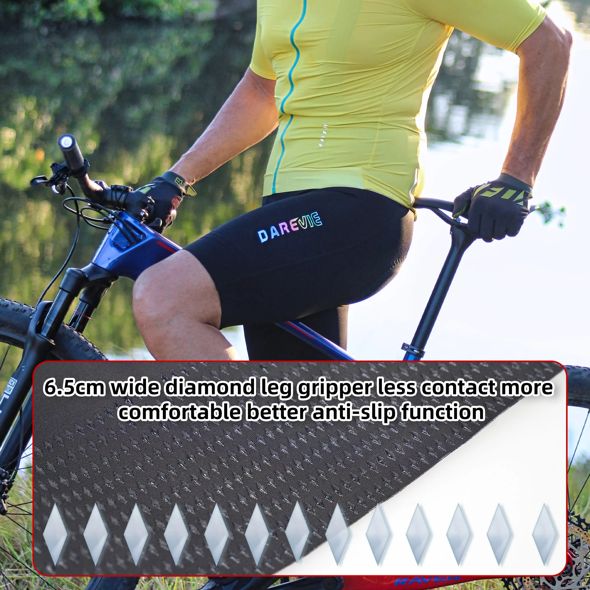 DAREVIE 사이클링 턱받이 반바지 Seamless 4.0 이탈리아 ELASTIC-INT... - 4