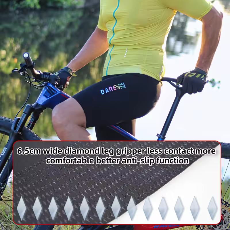 DAREVIE Cycling Bib Shorts Seamless 4.0 Italy ELASTIC-INTERFACE Pad Cycling Shorts Diamond Leg Gripper Men's Bretelelle Shorts - Image 5