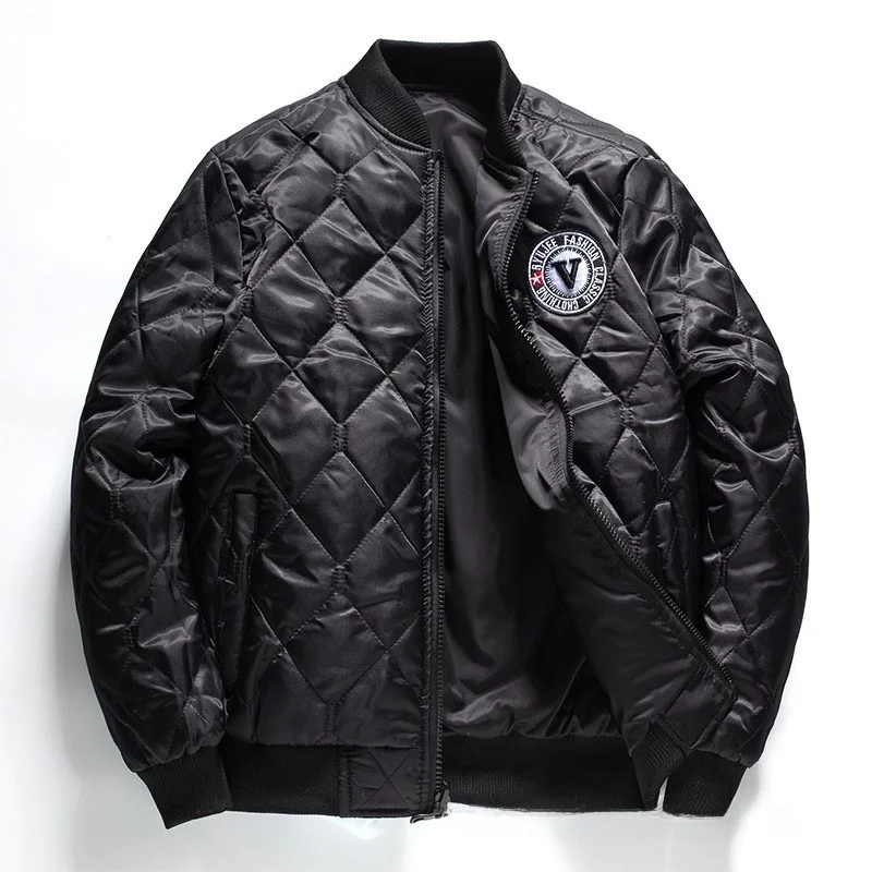 

Мужская демисезонная двусторонняя куртка-бомбер из хлопка с воротником-стойкой B05: модная и стильная верхняя одежда