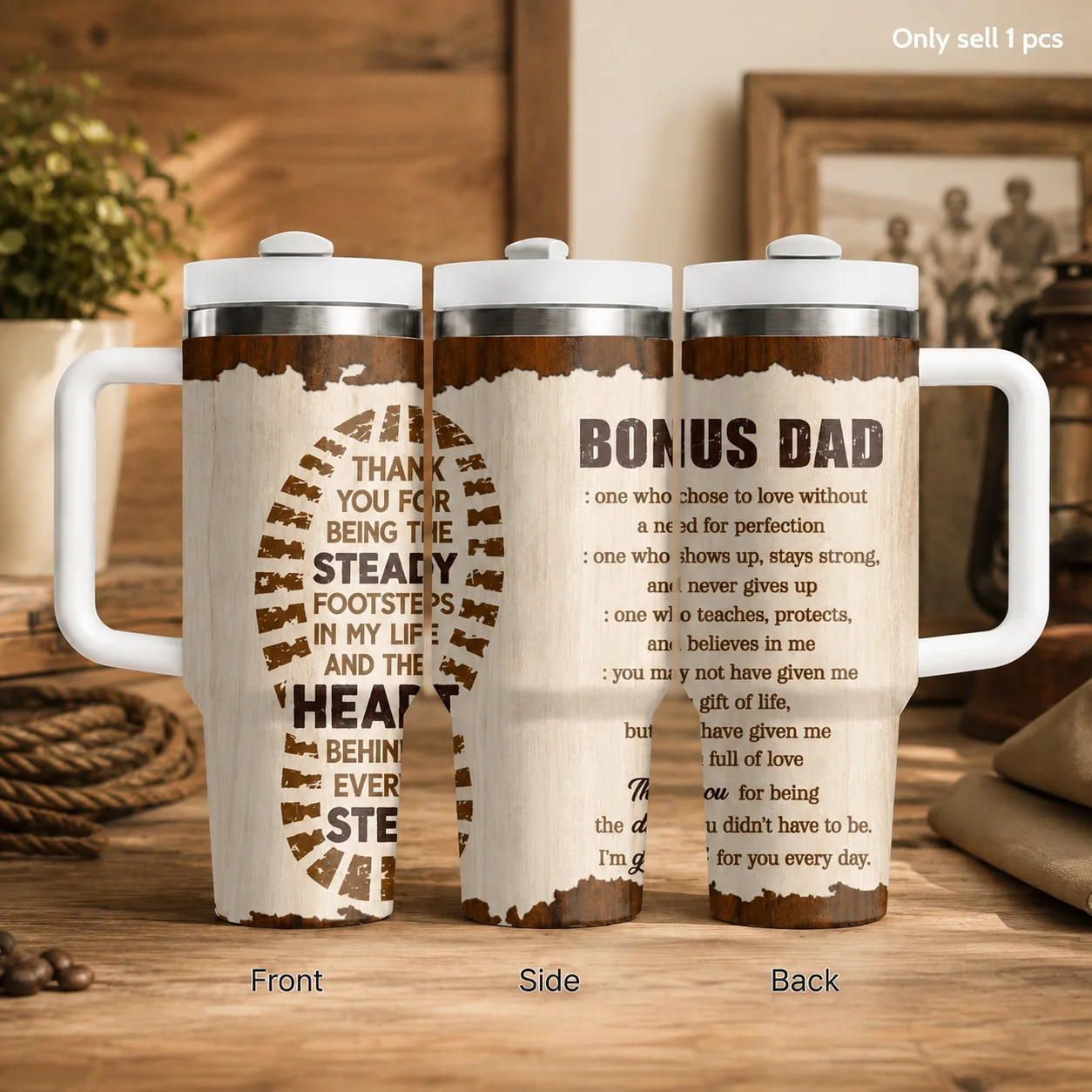 Thank You Bonus Dad Vacuum Flasks 40oz Stainless Steel Insulated Tumbler With Handle & Straw Leakproof Travel Mug