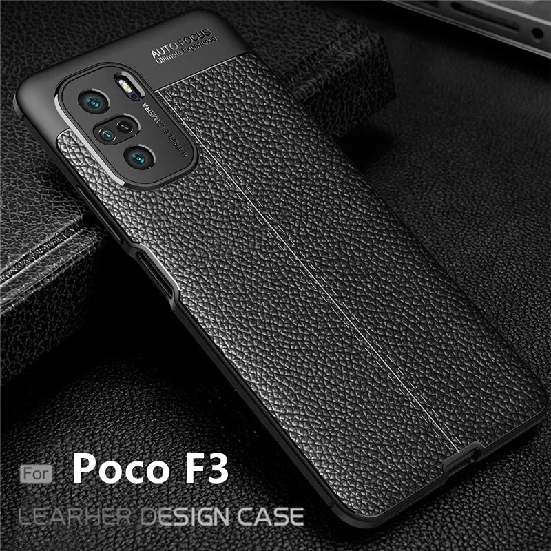 For Poco F3 Case For Xiaomi Poco F3 Capas Shockproof Back Luxury Soft Coque Phone Bumper TPU Leather For Fundas Poco F3 Cover