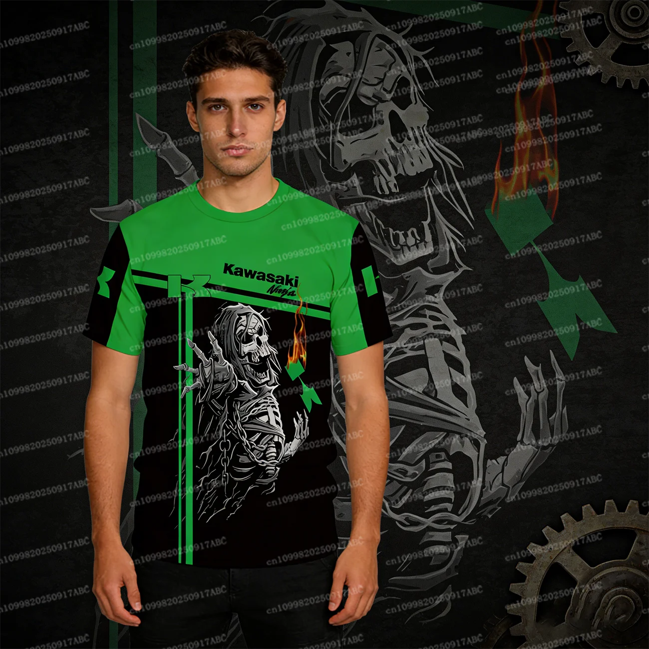 

（Kawasaki ）Men Tshirt Kawasaki Tshirt Moto Sport T-Shirt For Motocross Fans 3D Women T-Shirt Gift Motorcycle Racing Teamwear