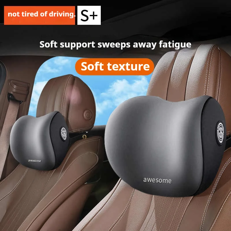 وسادة رقبة السيارة من إسفنج الذاكرة ومجموعة وسائد قطنية، مسند ظهر مريح ومسند رأس لراحة القيادة، لمعظم السيارات