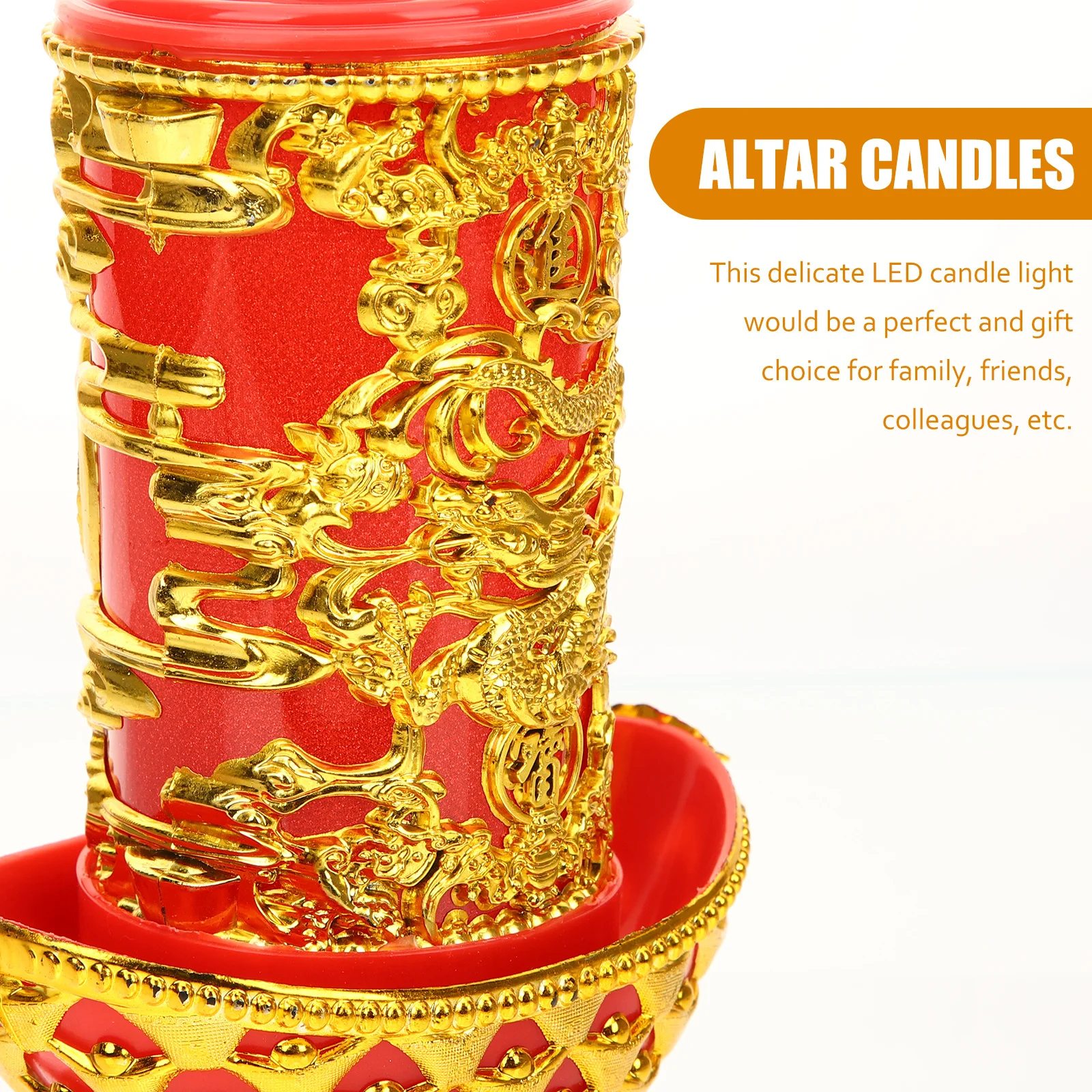 

2Pcs LED Electronic Light Flameless Chinese Traditional Lamps for Buddhist Hall Bedroom Yoga Spa Decorative