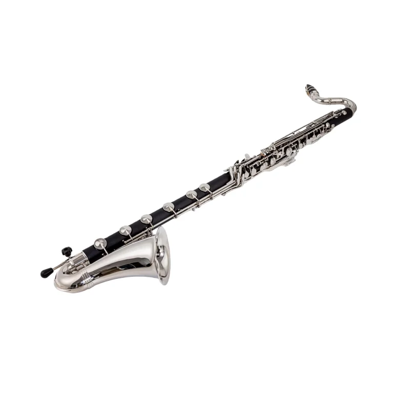 High Quality Low C Clarinet Nickel Plated Keys Bass Clarinet Professional Musical Instrument With Mouthpiece Case