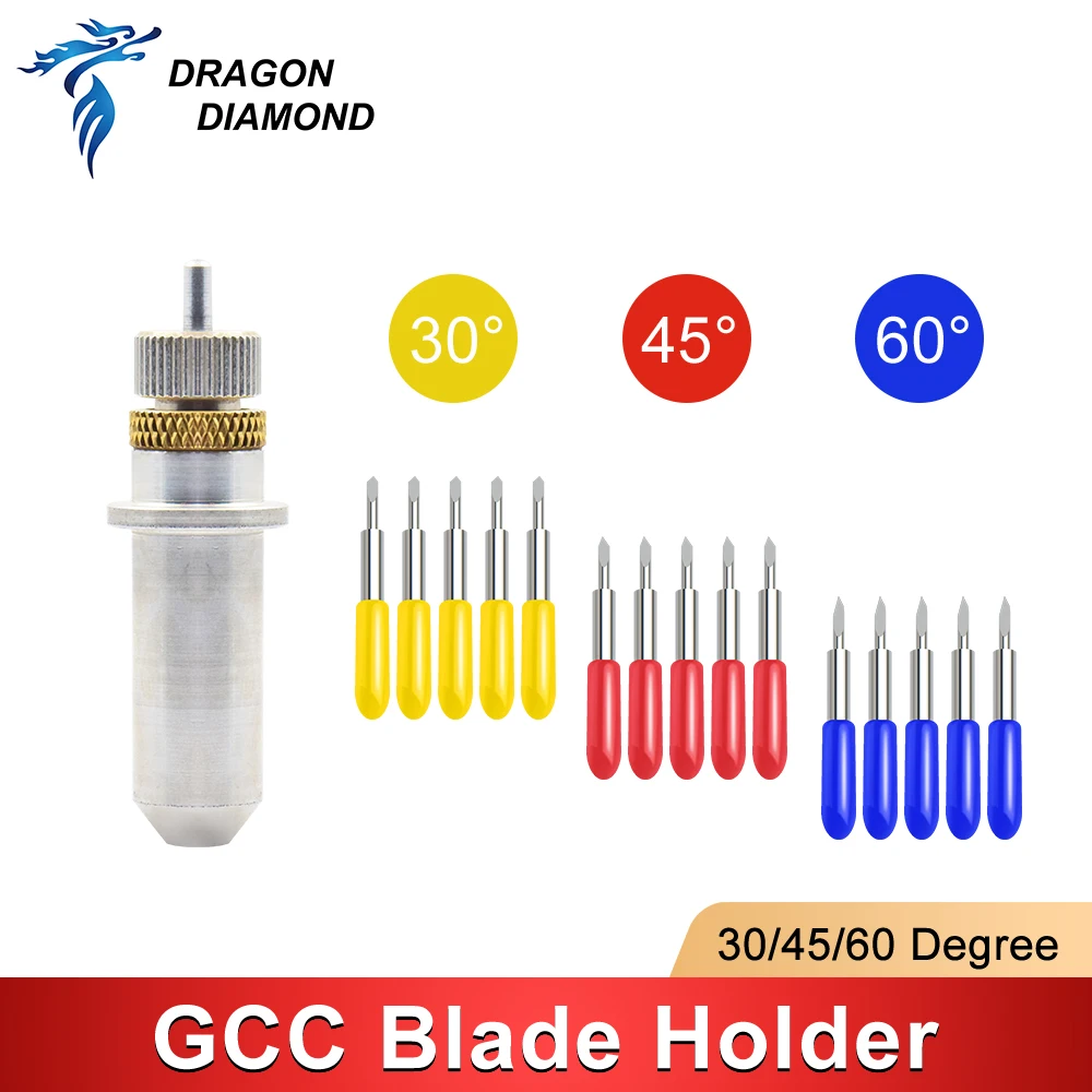 

GCC Cutting Plotter Holder+30/45/60 Degrees Replacement Blades For Roland Plotter Cutter Knife-Tungsten Cutter Blades