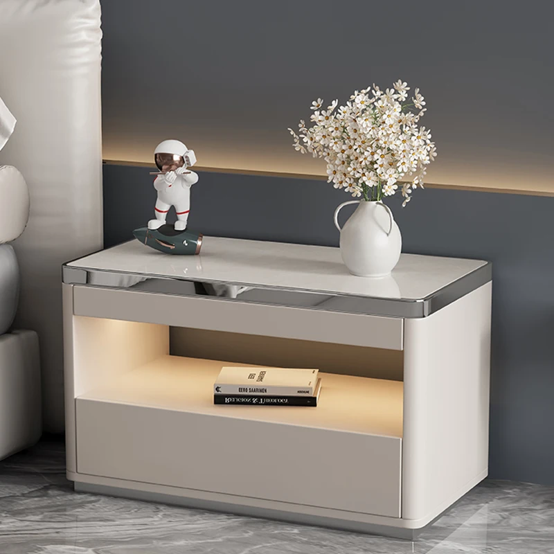

Simple Decoration Bedside Table Storage Space Movable Drawers Night Table Modern Luxury Table De Chevet Bedroom Furniture