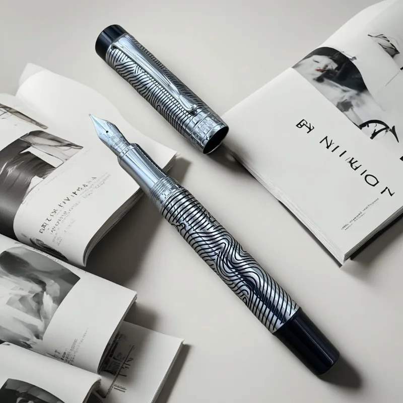 

2025 Brass Pen PENCHEN Seel Fountain Pens Luxury Hand Pushed F 0.5MM Nib Anniversary Business Gift Popular Ink Pens Stationery