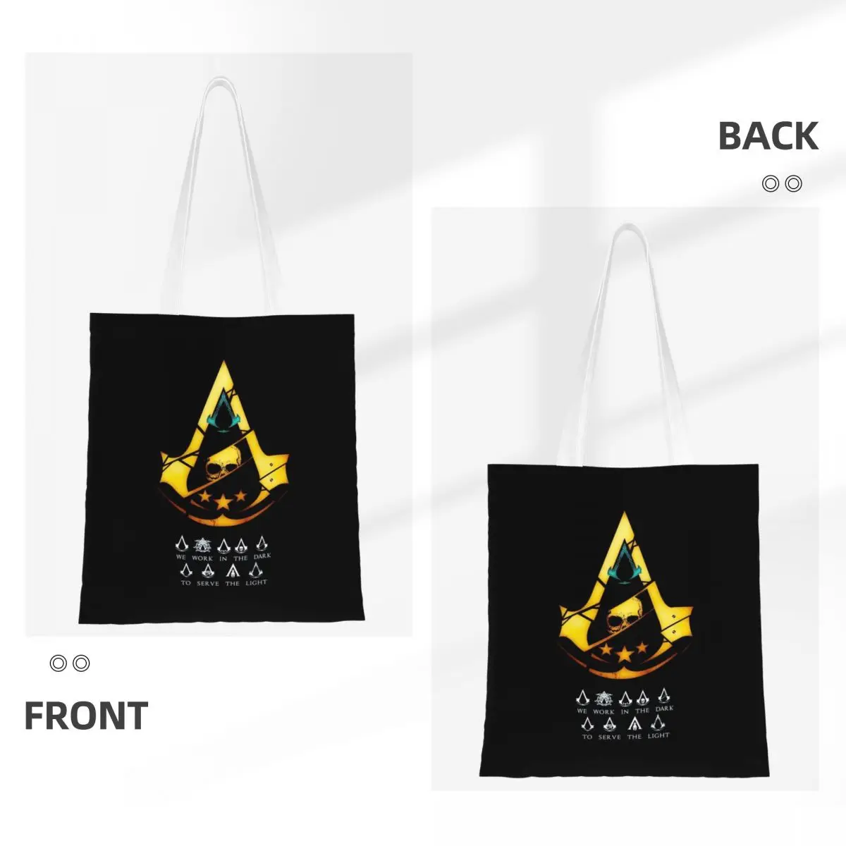 Assassin's Creed Game  Shopping Bags Reusable Canvas The Tote Bag Women Shoulder Tote Travel Handbag