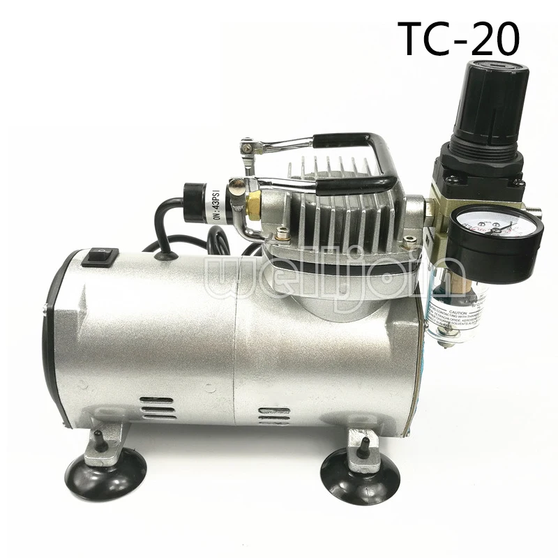 

Бесшумный маленький воздушный компрессор для TC20T, кожаный ремонт, маникюрная модель, раскраска, аэрограф, воздушный насос, мебель