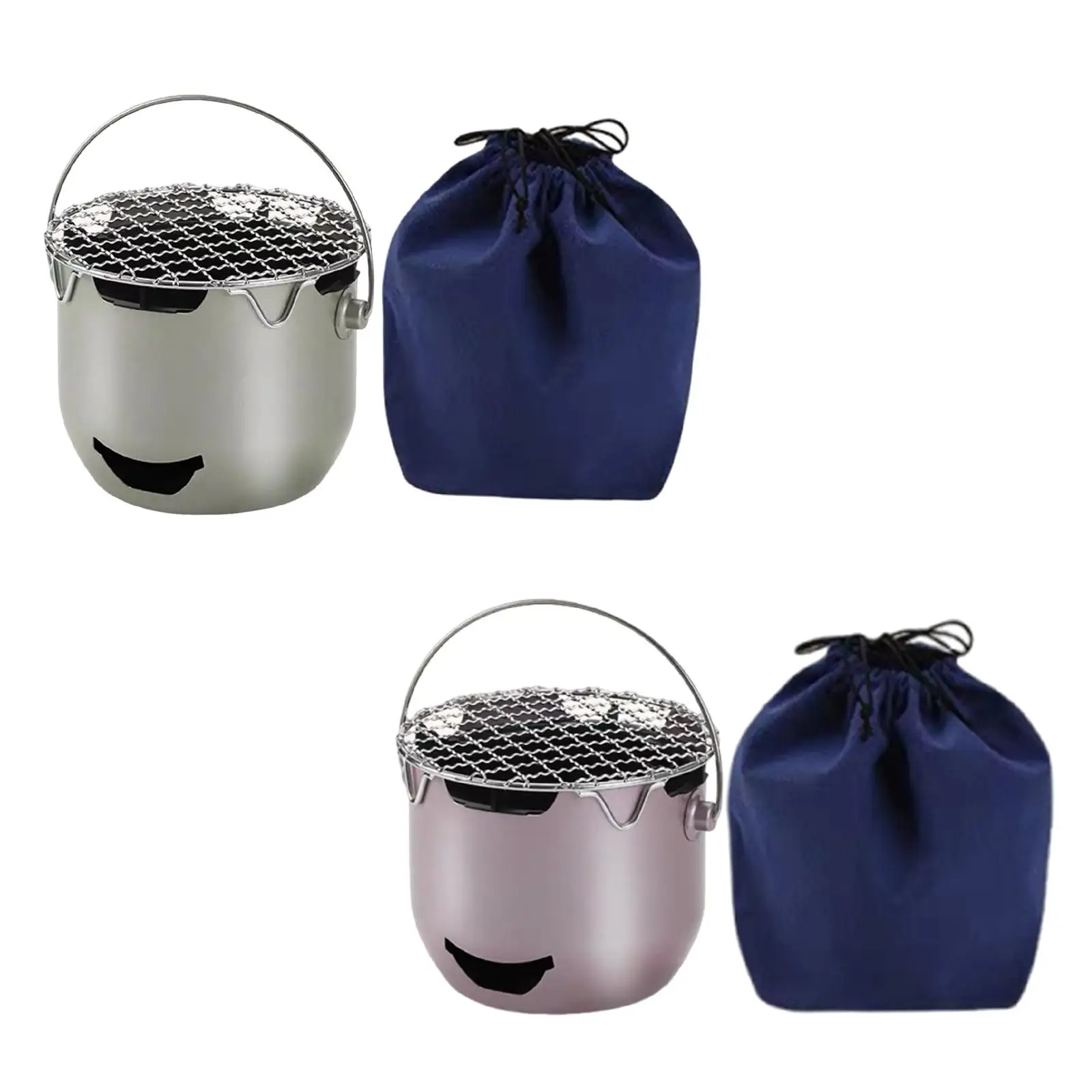 

Camp Stove Small Multiuse Easy to Carry Camping Furnace with Grill Grid for Tea Making Roasting Barbecuing Heating Outdoor