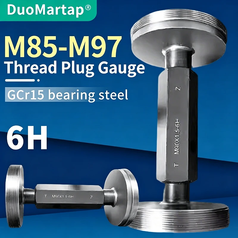 

DUOMartap 1 шт. 6H M85-M97 Стальной метрический резьбовой калибр-пробка для измерения тонкой резьбы, высокое качество, оптовая продажа, измерительный инструмент