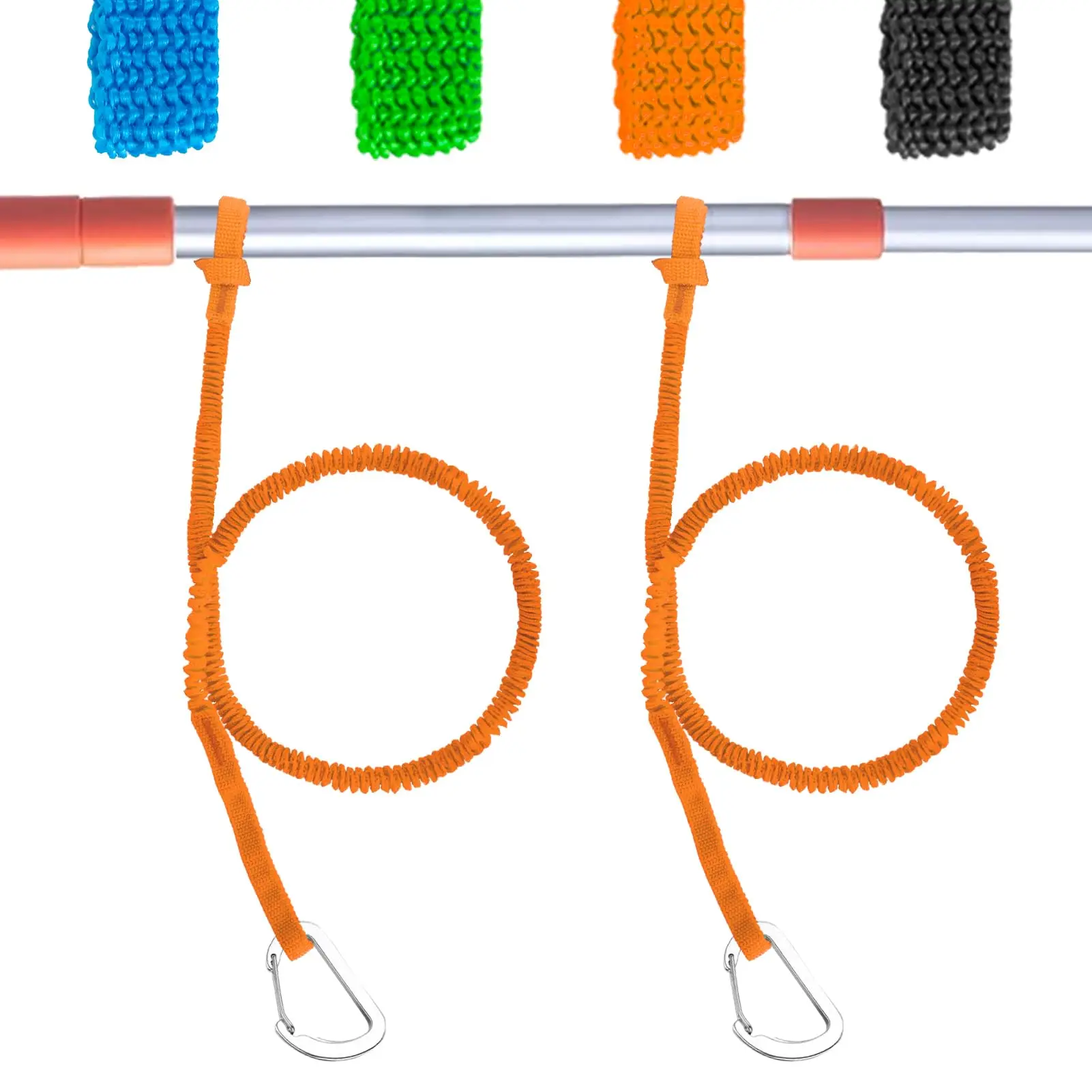 

Elastic Kayak Paddle Leash with Safety Hook - Corrosion Resistant Coiled Lanyard for Kayaking, Wear-Resistant Rowing Accessories