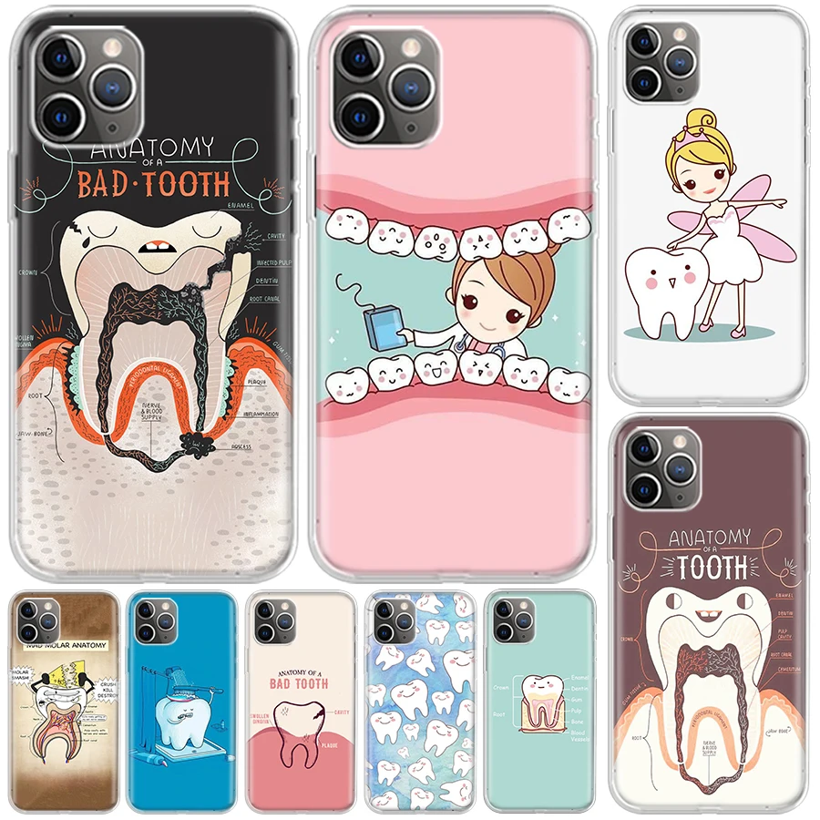 Wisdom Teeth-funda de dientes de dentista para iPhone, funda de teléfono para iPhone 16, 15, 14, 13, 12, 11 Pro Max, X, XS, 7 Plus, 8 +, impresión personalizada artística, Shel