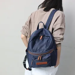 Women's Backpack High Quality Nylon with Leather Travel Bag Men's Large Capacity Backpack with Computer Compartment