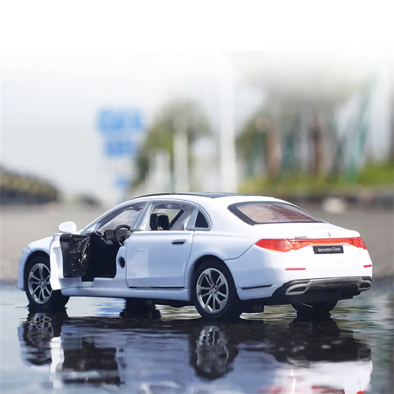 Maybach-S400 Alloy Metal Diecast Car Model, Alta Simulação, Som e Luz, Veículo de Luxo, Presente Infantil, 1:32