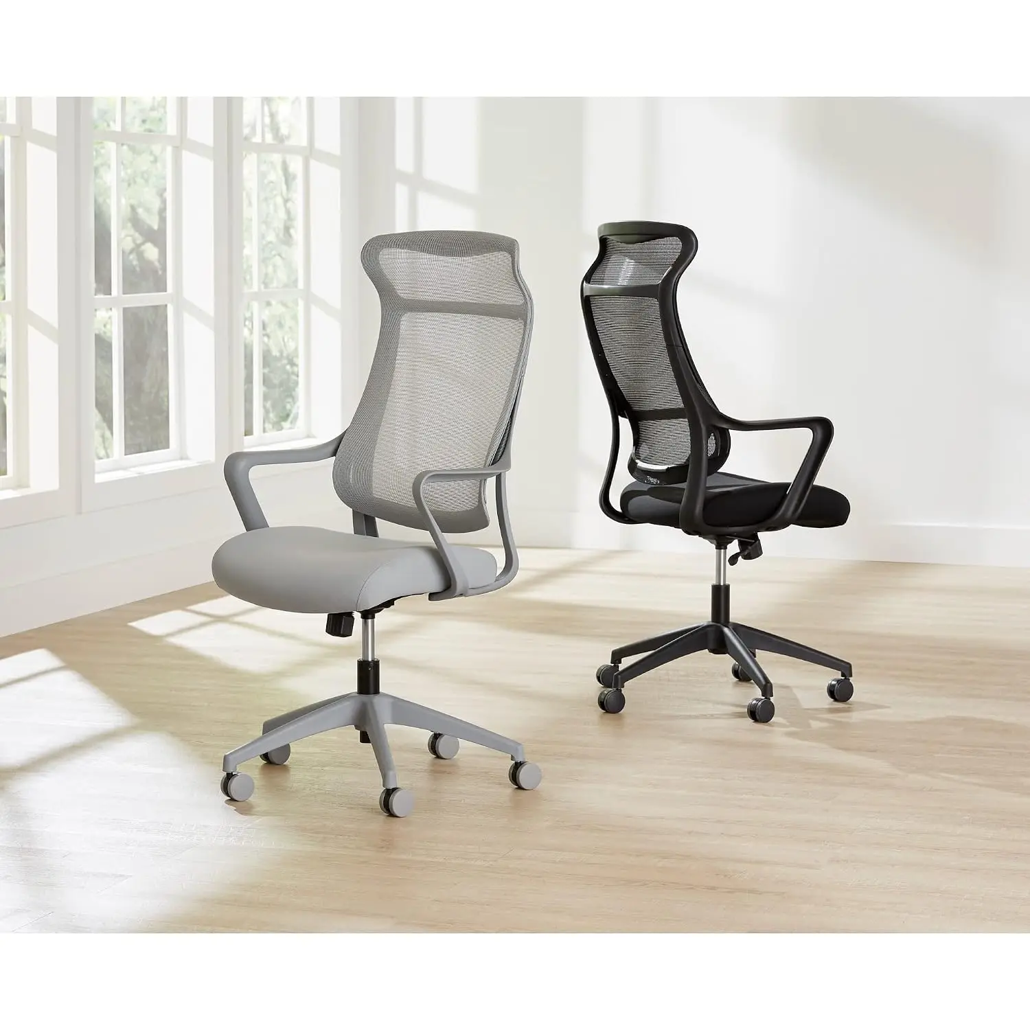 High-Back Mesh Office Chair Ergonomic Task Swivel Adjustable Lumbar Support, Black, BIFMA, Customized