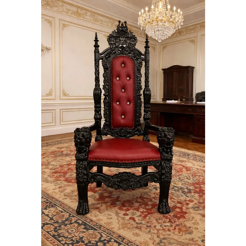 Royal King Throne Chair Luxury Gold Carved High Back Chair Event Party Stage Decoration  Style Seat Hotel Chairs view 6