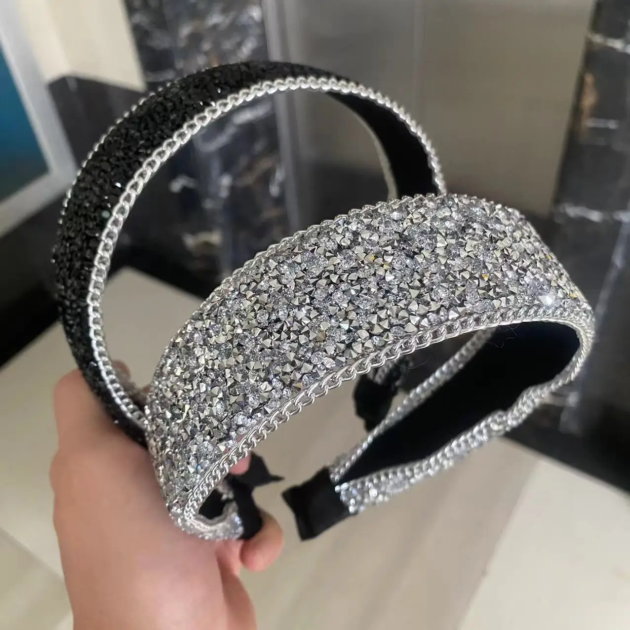 Wide-brimmed rhinestone headband fairy fashion hairband high-end women\'s hair accessories