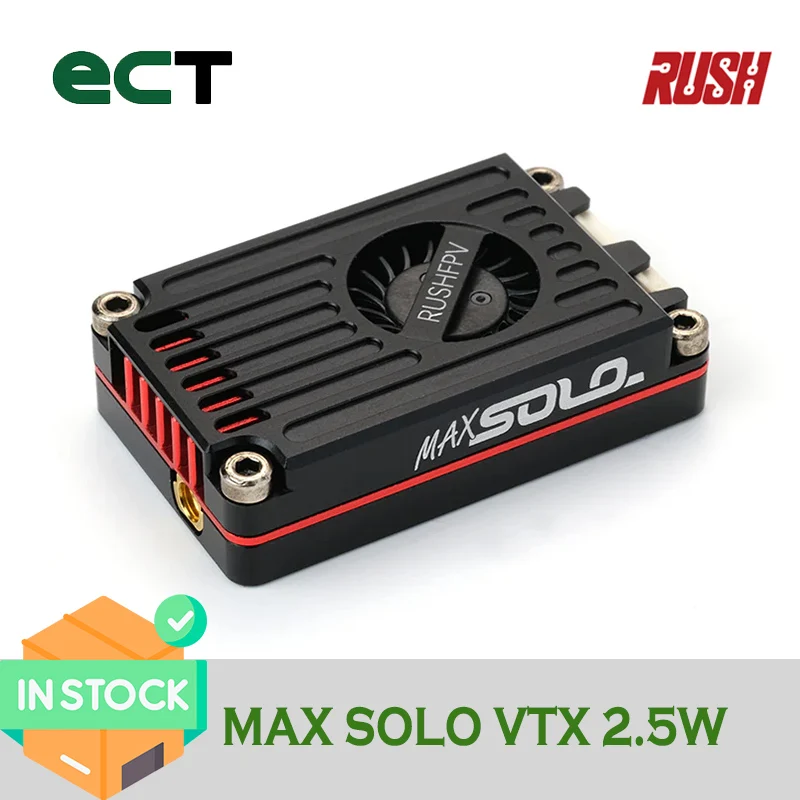 

RUSHFPV MAX SOLO VTX 2.5W High Power 48CH Video Transmitter with CNC shell for RC FPV Long Range Fixed-wing Drones