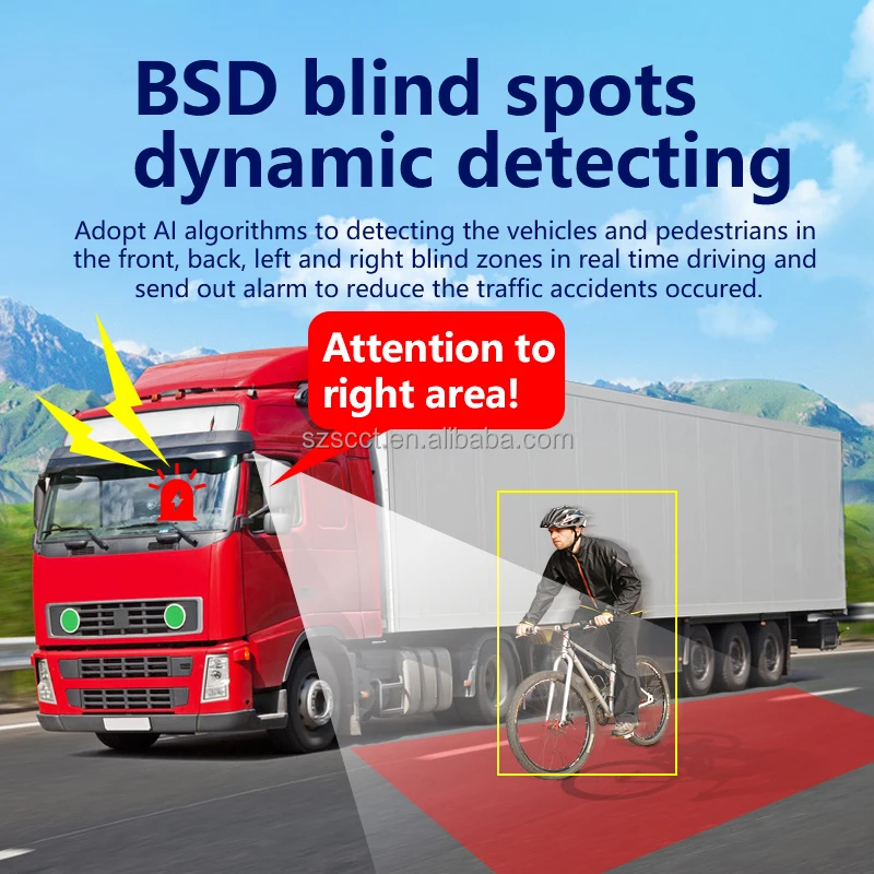 10.1 Inch AHD Split Screen Car DVR Recorder 4-Channels Front Rear View Backup Camera for Truck Pedestrian Reverse Aid
