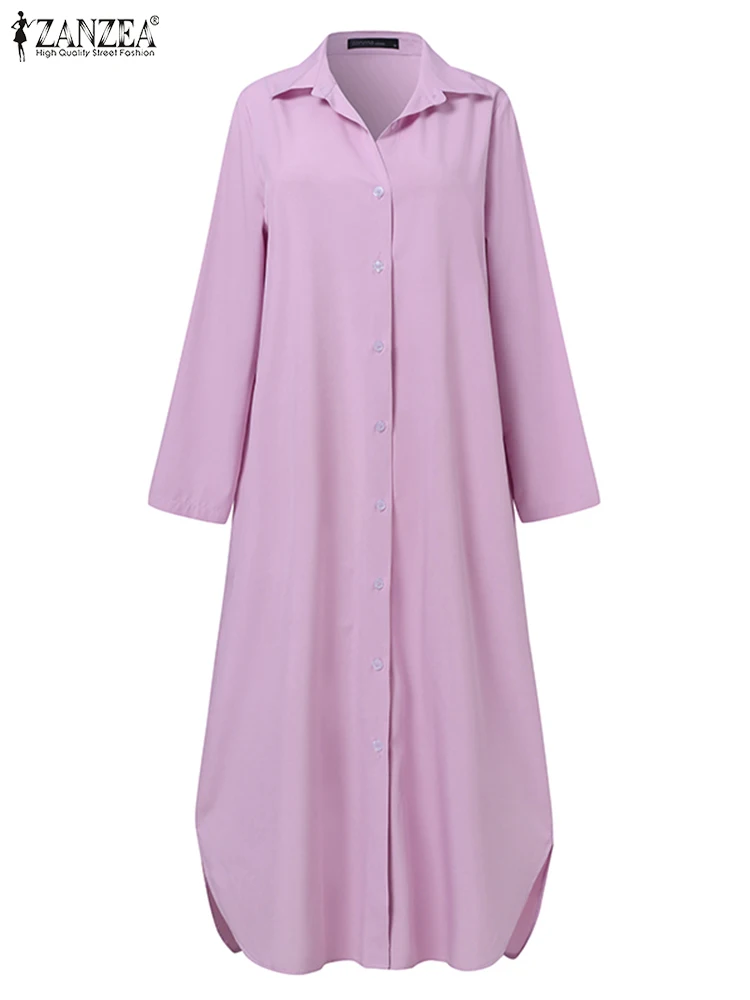 ZANZEA 2025 Frühling Frauen Pendeln Hose Sets Langarm Lange Shirts und Breite Bein Hosen 2 Stück Sets Streetwear Trendy 2 stücke Outfit