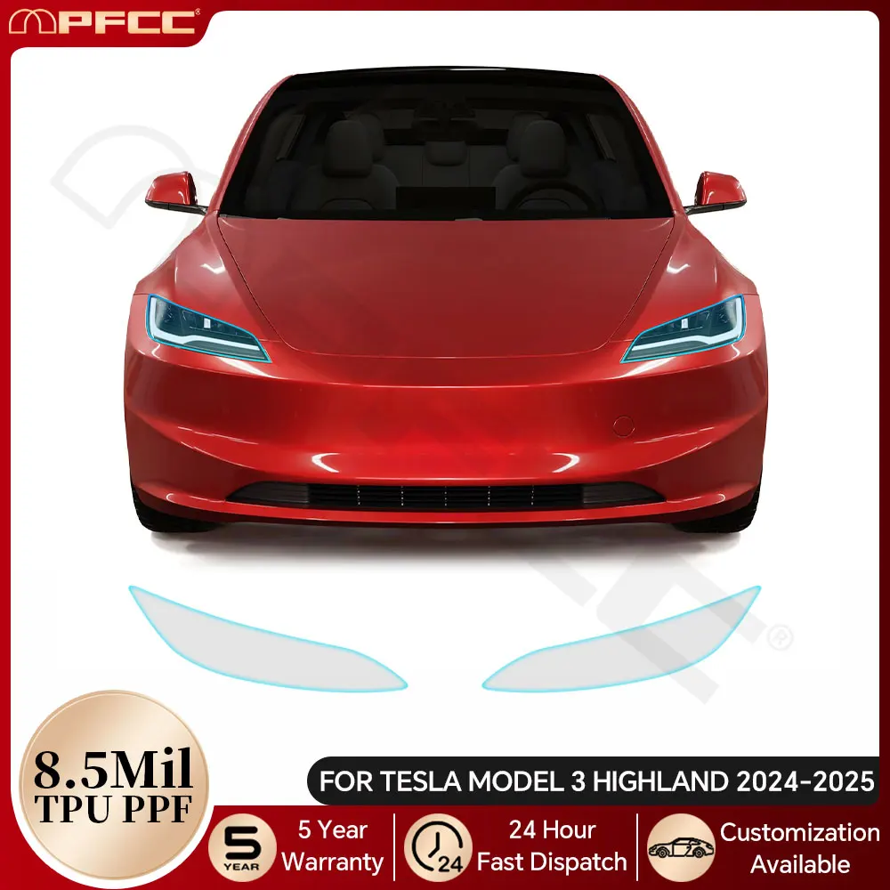 

For Tesla Model 3 Highland 2024 2025 8.5Mil TPU Headlight Rearview Door Handle Protection Film PPF Bra Clear Anti-scratch Kit