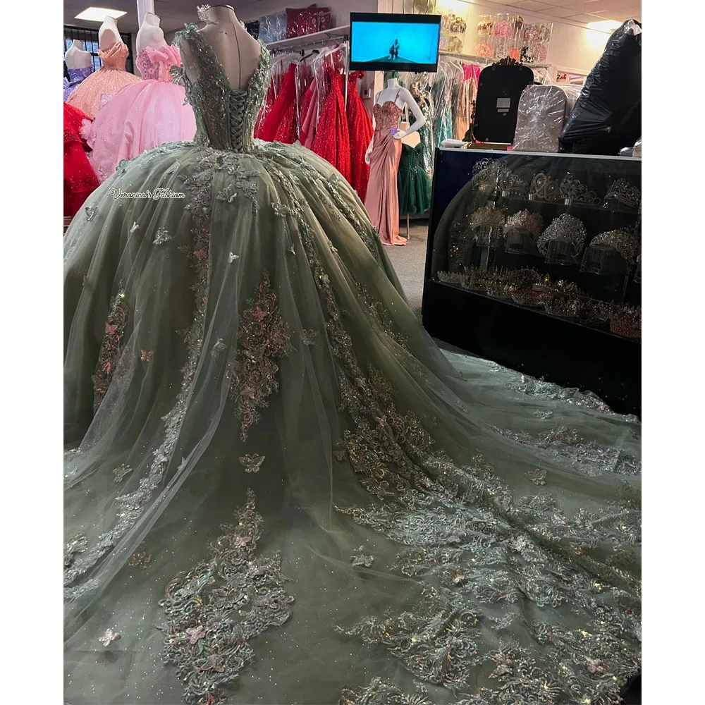 

Мятно-зеленые платья Quinceanera с открытыми плечами, 3D цветы, аппликации, Vestidos De 15, Anos, день рождения, выпускной, принцесса