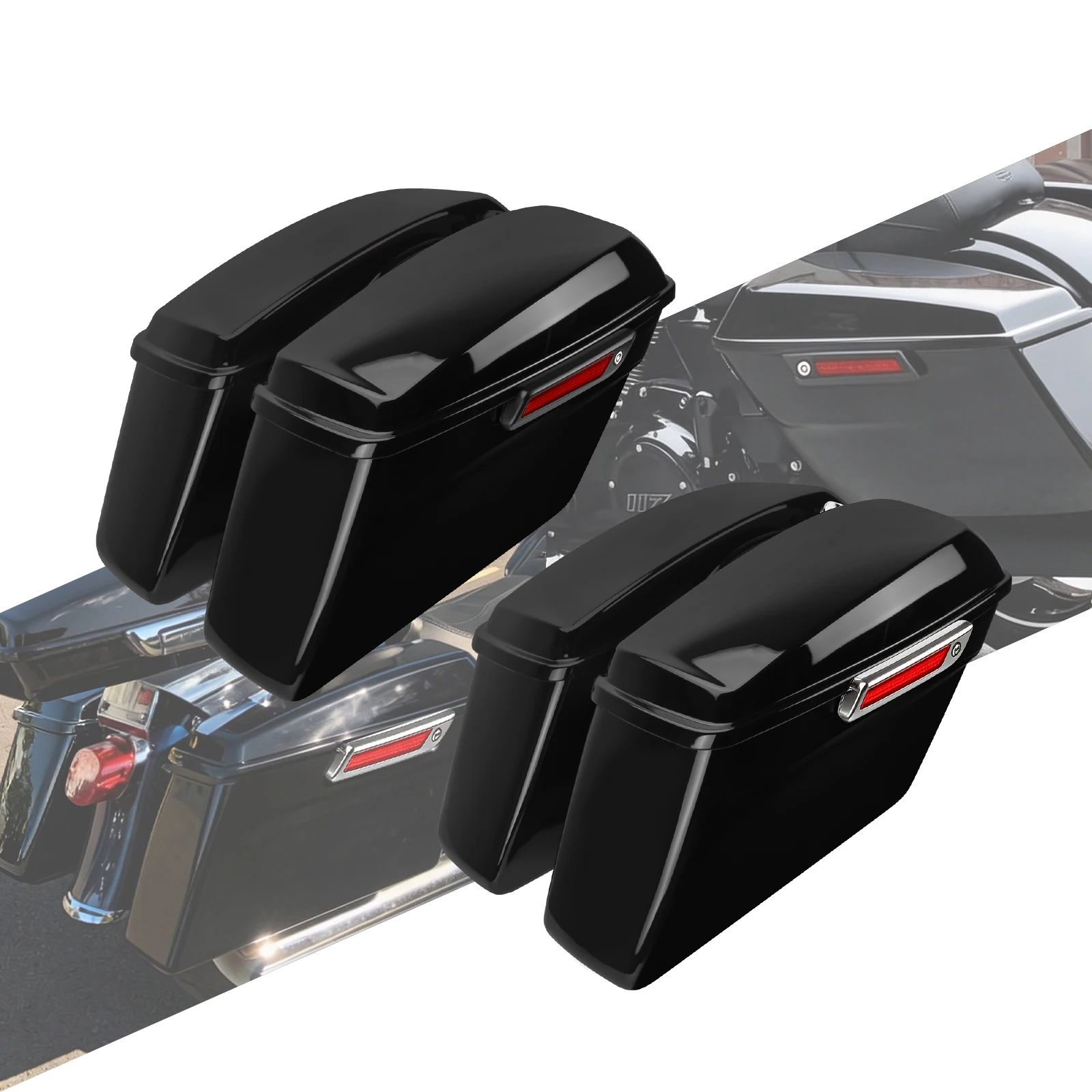 Motorcycle Hard Saddlebags Trunk W/Latch keys Luggage For Harley Touring Road King 2014-2024 Ultra Limited Electra Street Glide