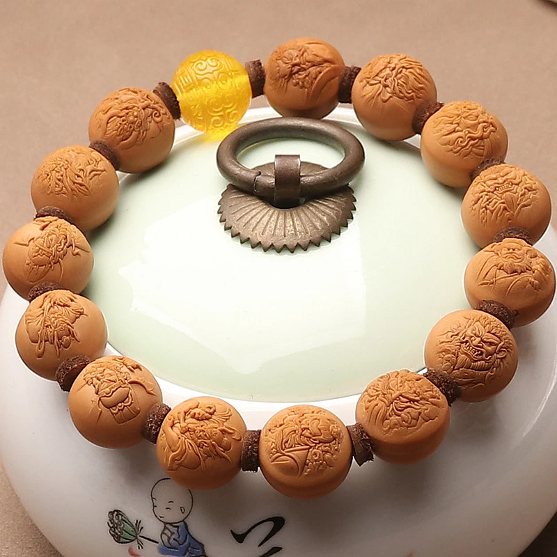 Liangxiangyuan Monkey Walnut , Tian Shi Zhongkui Single-Loop Round Bracelet