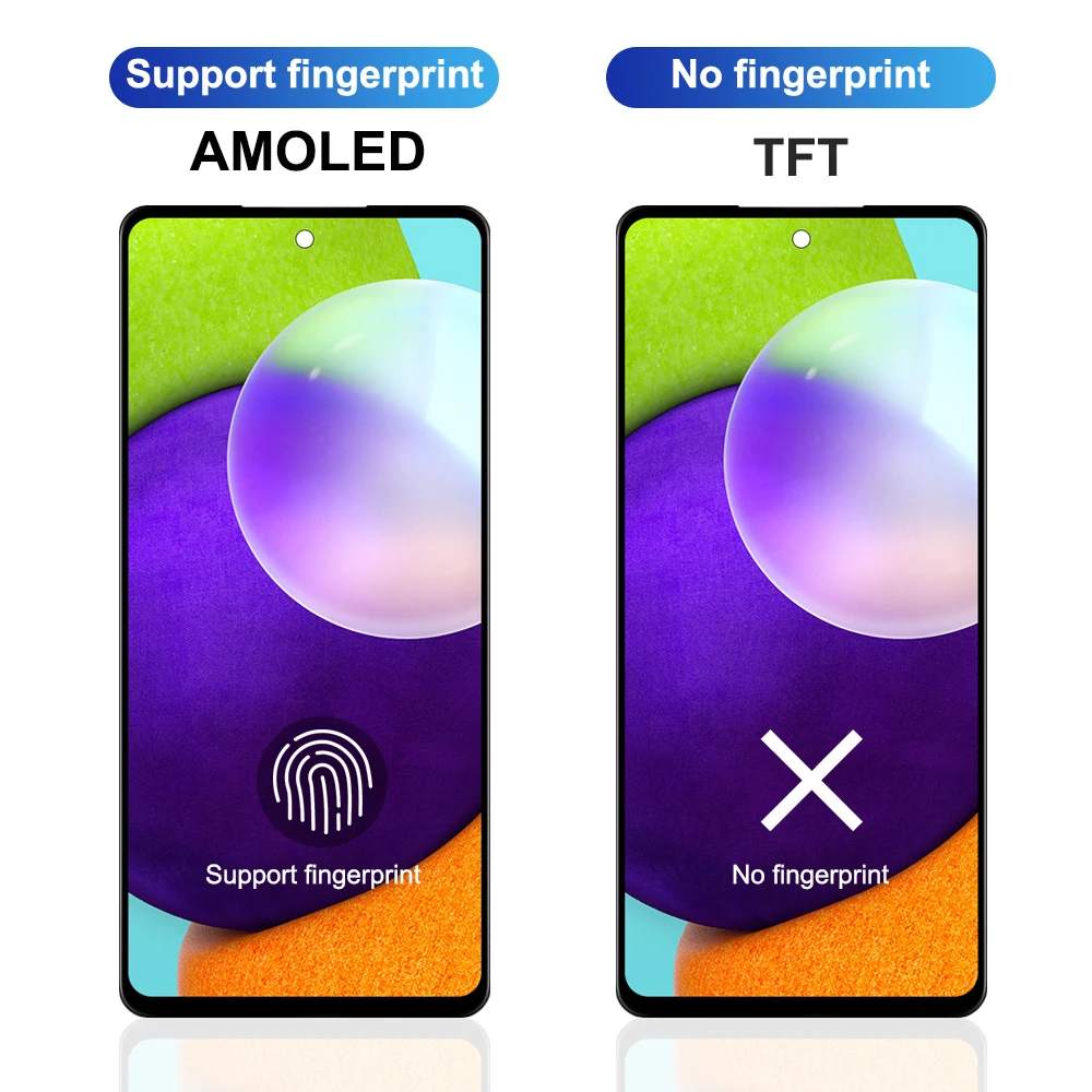 Test Screen for Samsung A52 With Frame, LCD Display for Samsung A52 5G A526 A526B Touch Screen Digital Assembly Replacement