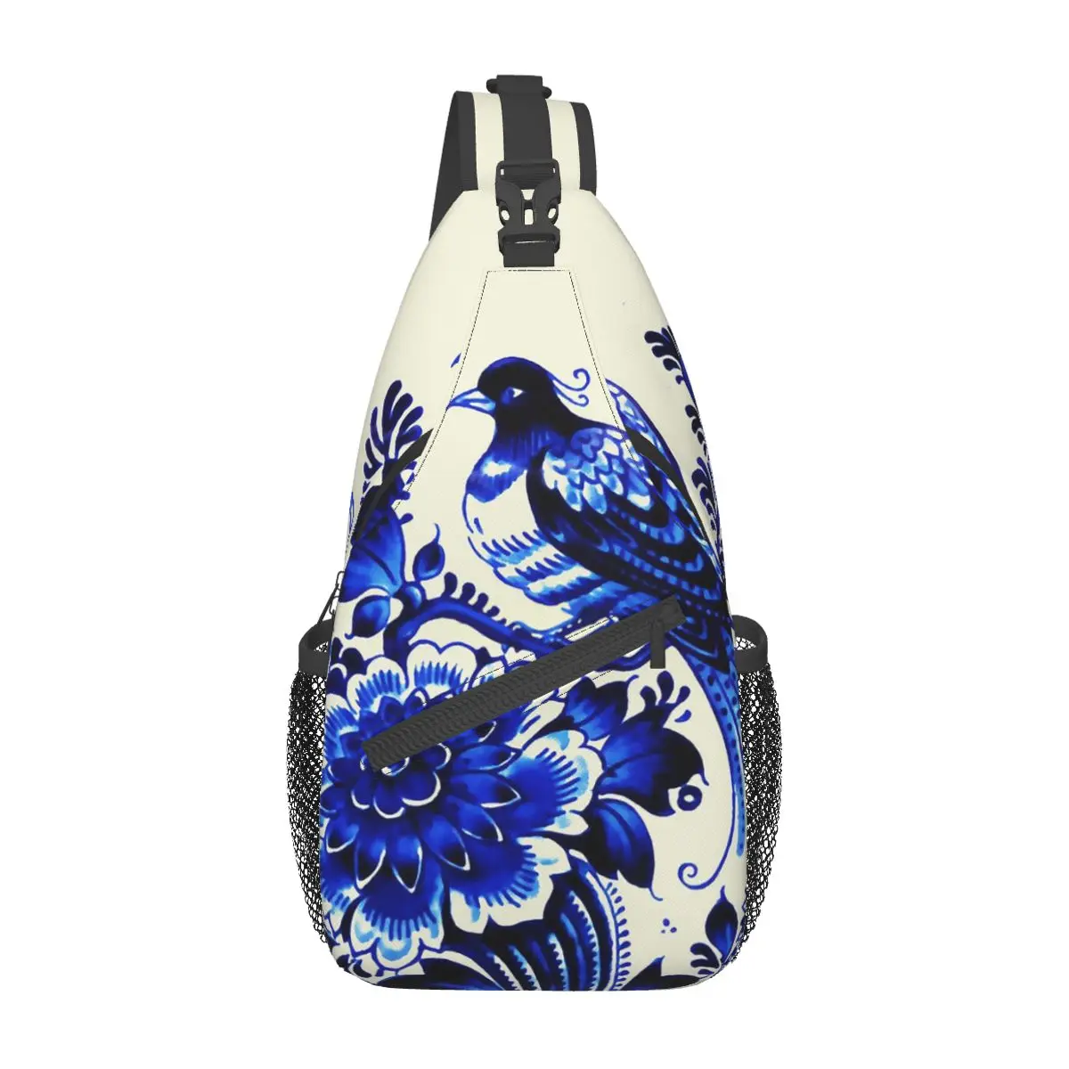 

Blue Delft Porcelain Small Sling Bags Chest Crossbody Shoulder Backpack Travel Hiking Daypacks Oriental Toile Fashion Pack