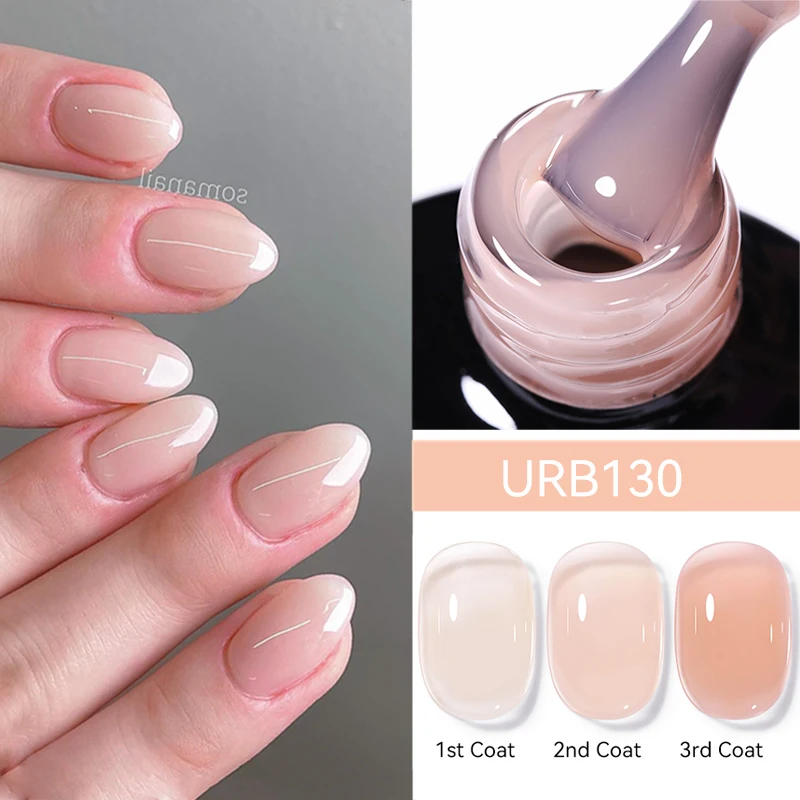 UR SUGAR 7ml Crystal Jelly Nude Rubber Base Gel Transparent Semi-permanent Varnish UV LED Construction Gel Nail Art Manicure