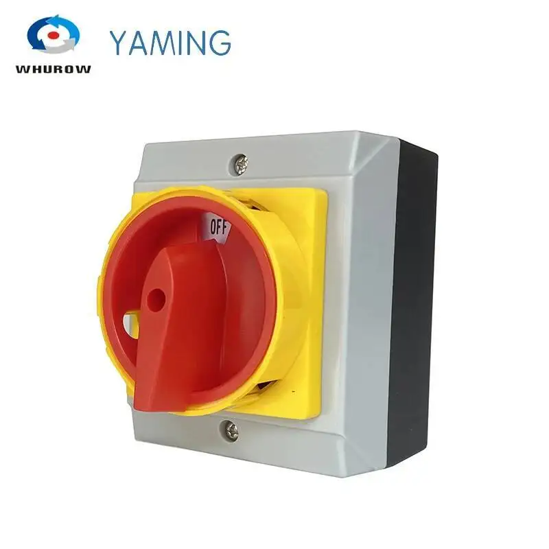

Yaming Isolator Switch Locking Fixed Padlock Rotary With Waterproof Enclosure 32A 690V 3Phases 2 Positions On-off YMD11-32D 3P