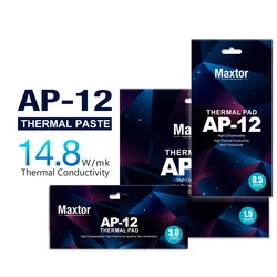 Maxtor-almohadilla térmica de AP-12, almohadilla de silicona de alta conductividad térmica, disipación de calor, CPU/GPU, 14,8 W/mk