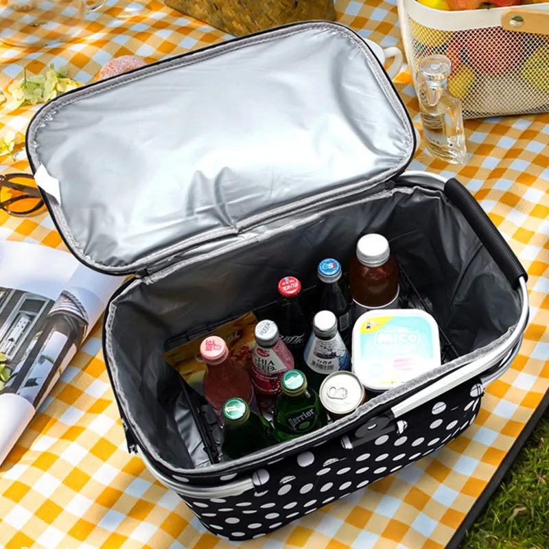 Thermal Bags Camping Supplies Picnic Travel Storage Basket Outdoor Portable Large Insulated And Cooler For Beach Trips Lunch Box