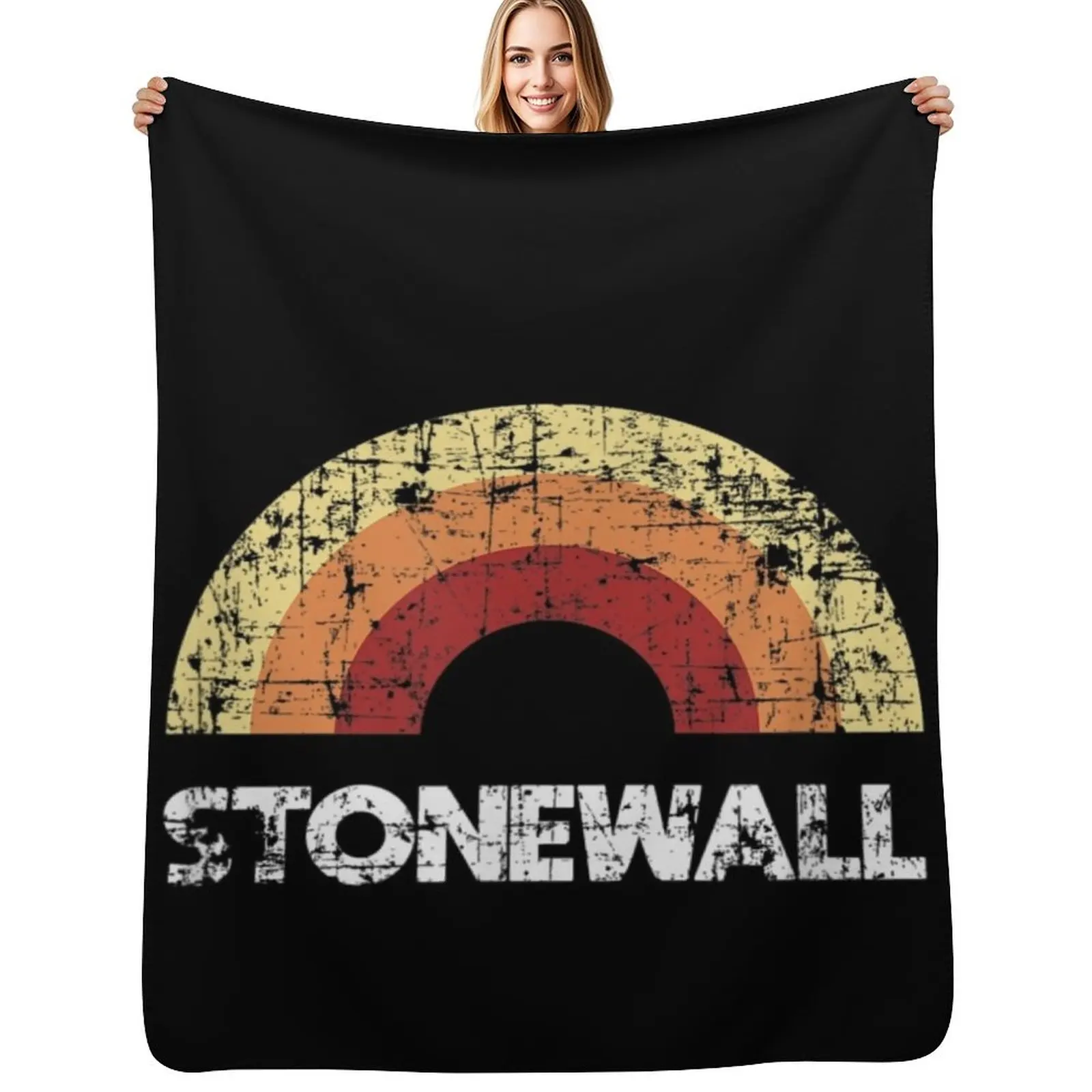 Camisa retro vintage Stonewall Pride Rainbow, manta de franela suave y cálida, manta de franela suave y cálida