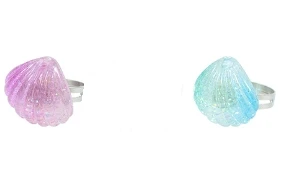 

2pcs Kids Seashell Ring Ocean Series Children Jewelry Cute Colorful Design Comfortable All Day Wear Party Accessories Under The