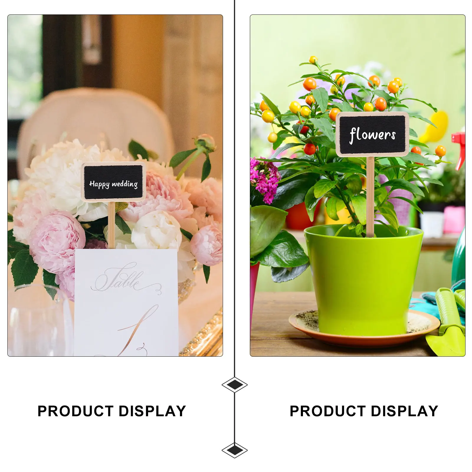 

50Pcs Mini Blackboard Clips Wooden Photo Clamps with Smooth Writing Surface for Home Office Use Easy Clean Reusable Design