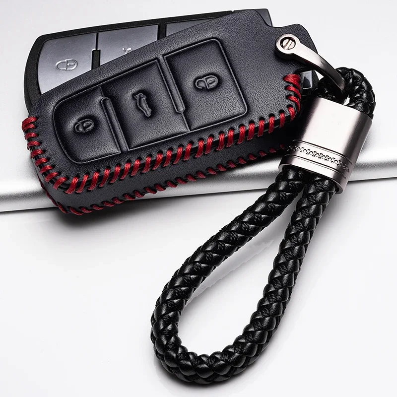 

Leather Car Key Cover Case For Volkswagen Golf 4 5 6 7 MK7 Passat CC Passat B6 B7 B8 Passat 3C CC Magotan R36 B5 B7L