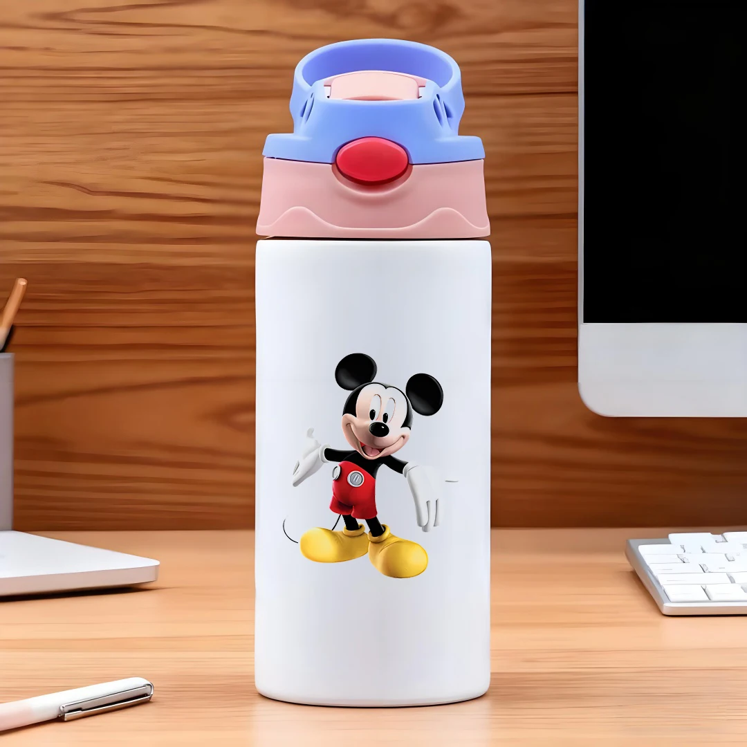 

Disney Mickey Mouse Classic Cartoon Design 304 Stainless Steel Straw Cup Kids Water Bottle New Year Gift