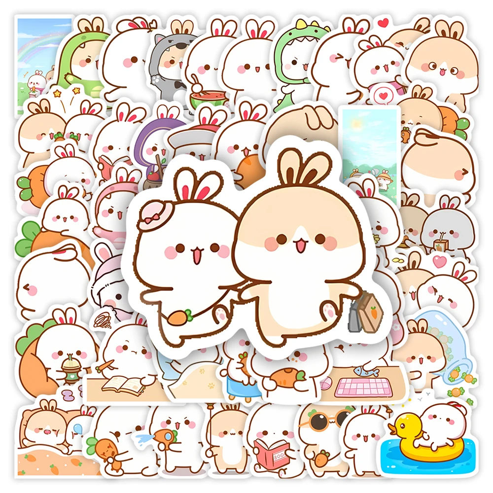 Cute Cartoon Rabbit Stickers Kawaii Bunny DIY Kid Toys Gift Decorative Decal for Scrapbook Diary Phone Laptop Luggage Waterproof