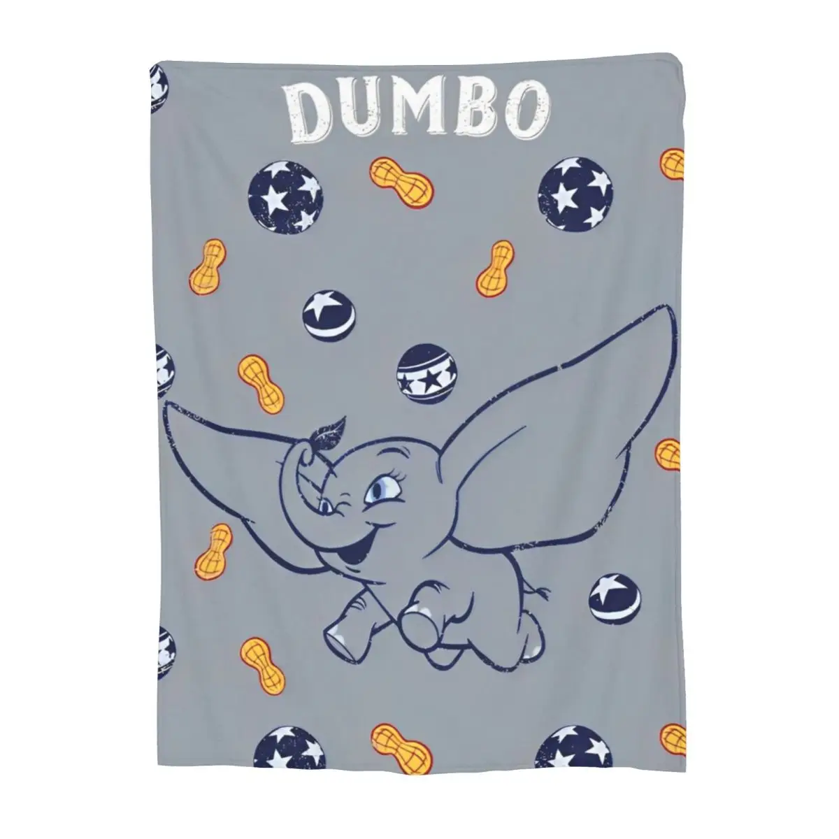 Fantasy Drama Dumbo Flannel Blanket Cartoon Vintage Throw Blankets for Home