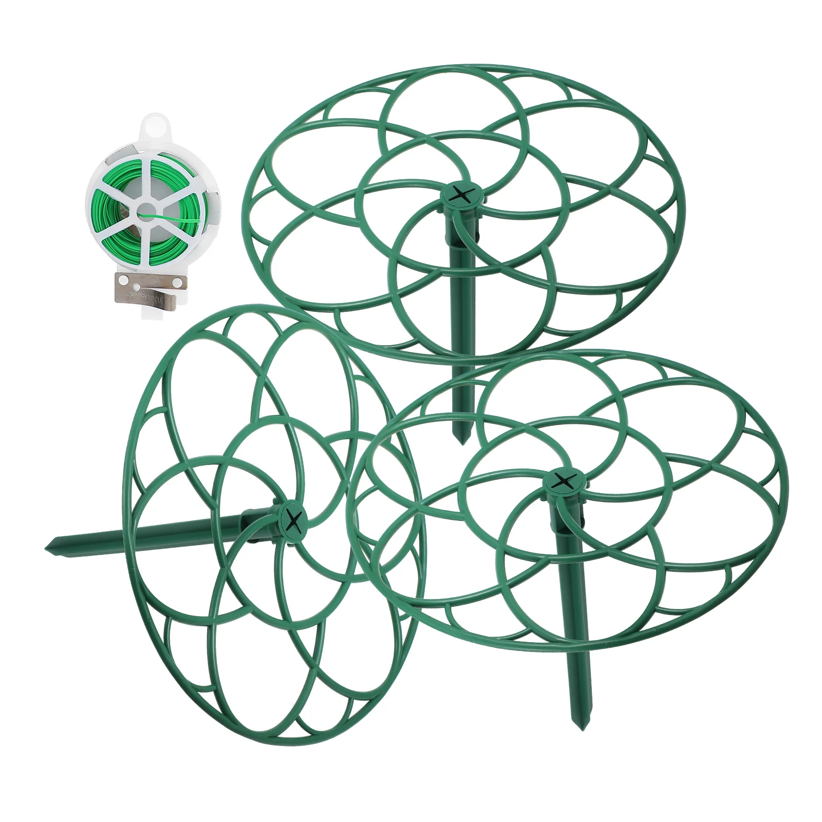 

Flower Stand Support Peony Cage Orchid Green Dill Rings Frame Garden Plant Supports Grid Climbing Plants Trellis Outdoor Balcony