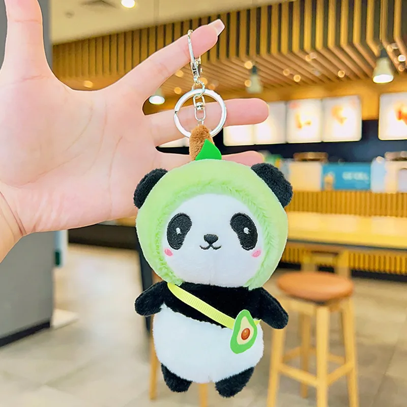 1PC Fruit Panda Plush Toy Cute Cartoon Backpack Pendant Doll Claw Machine Prize Wholesale Bag Charm Stuffed Animal Accessories