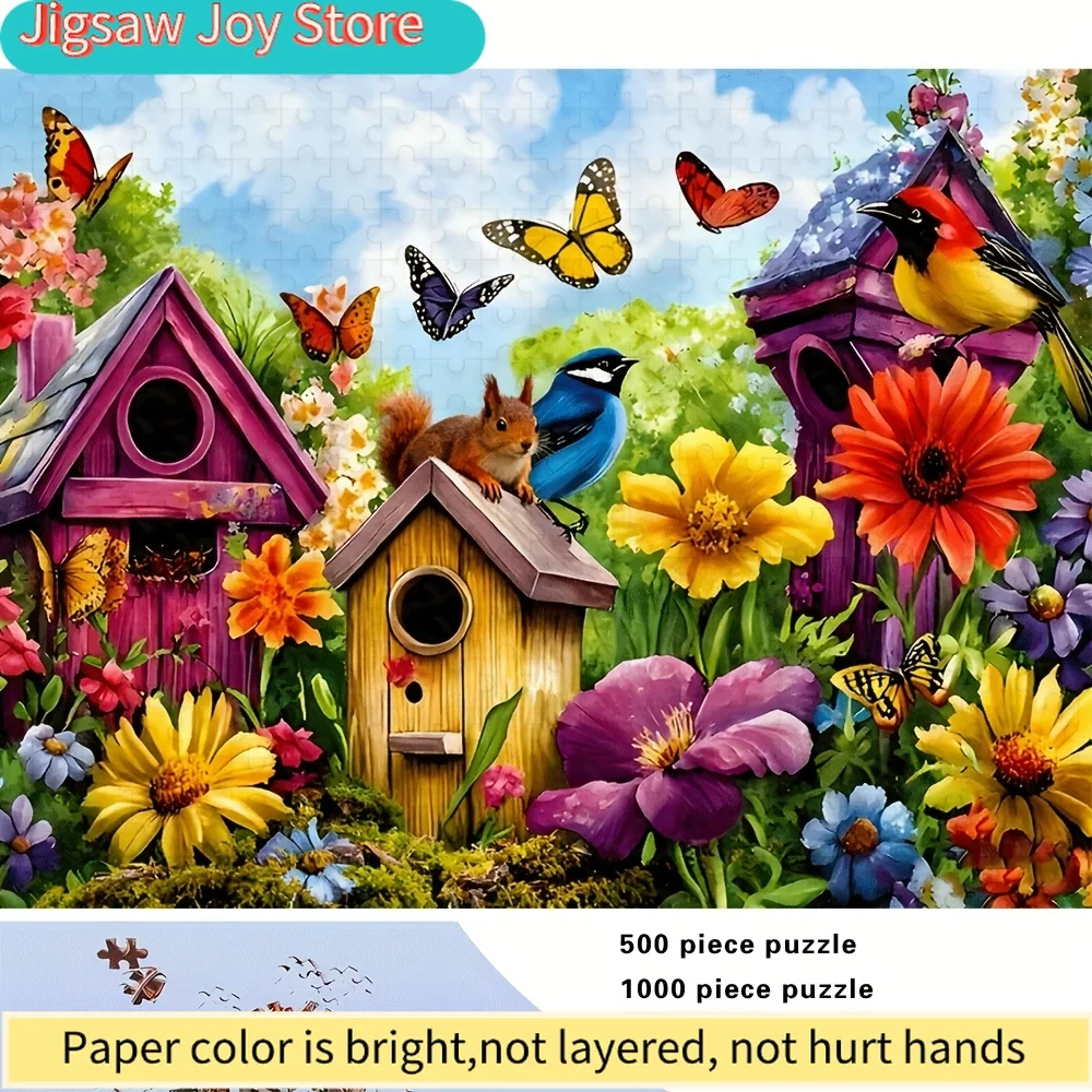 500/1000pcs for adults Jigsaw Puzzle - Challenging Large-Scale Brain Teaser with Complex Patterns, Portable Box for Family Gam