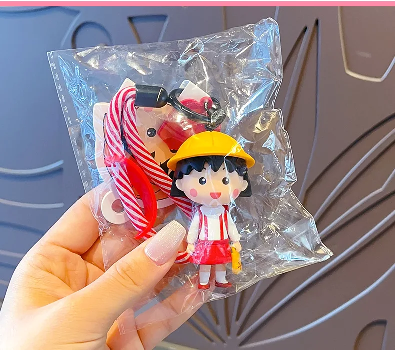 4pcs/set Anime Chibi Maruko-chan Campus Time Series Kawaii Mini Action Figure PVC Mode Toy Doll Keychain Backpack Pendant Gifts view 5