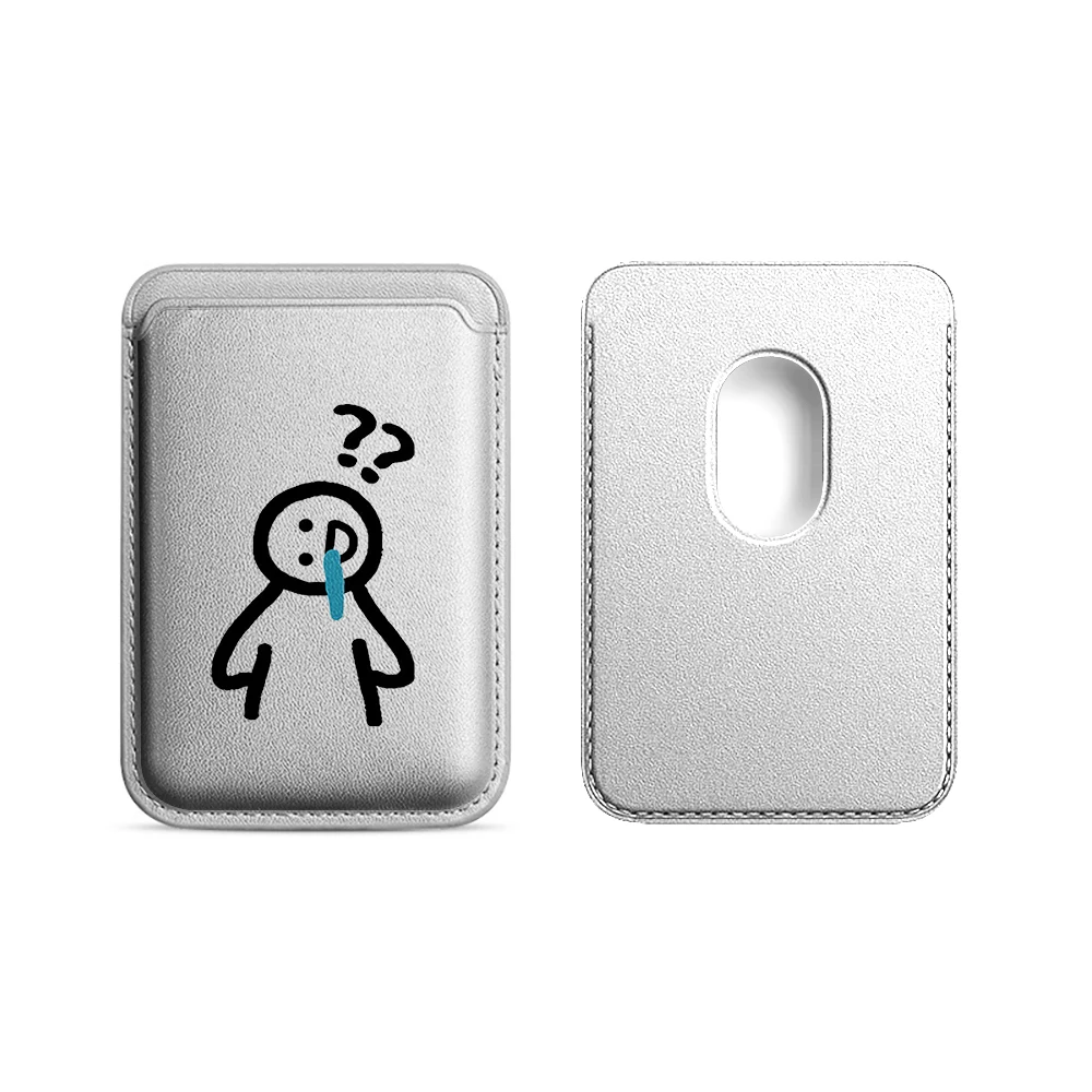 Lustige Line-Art-Lederkartenhalterung, lustige Brieftasche, Telefonkartenhalter für magnetische Hüllen, geeignet für alle iPhone Magsafe-Karten-Handytaschen. – Detail 18